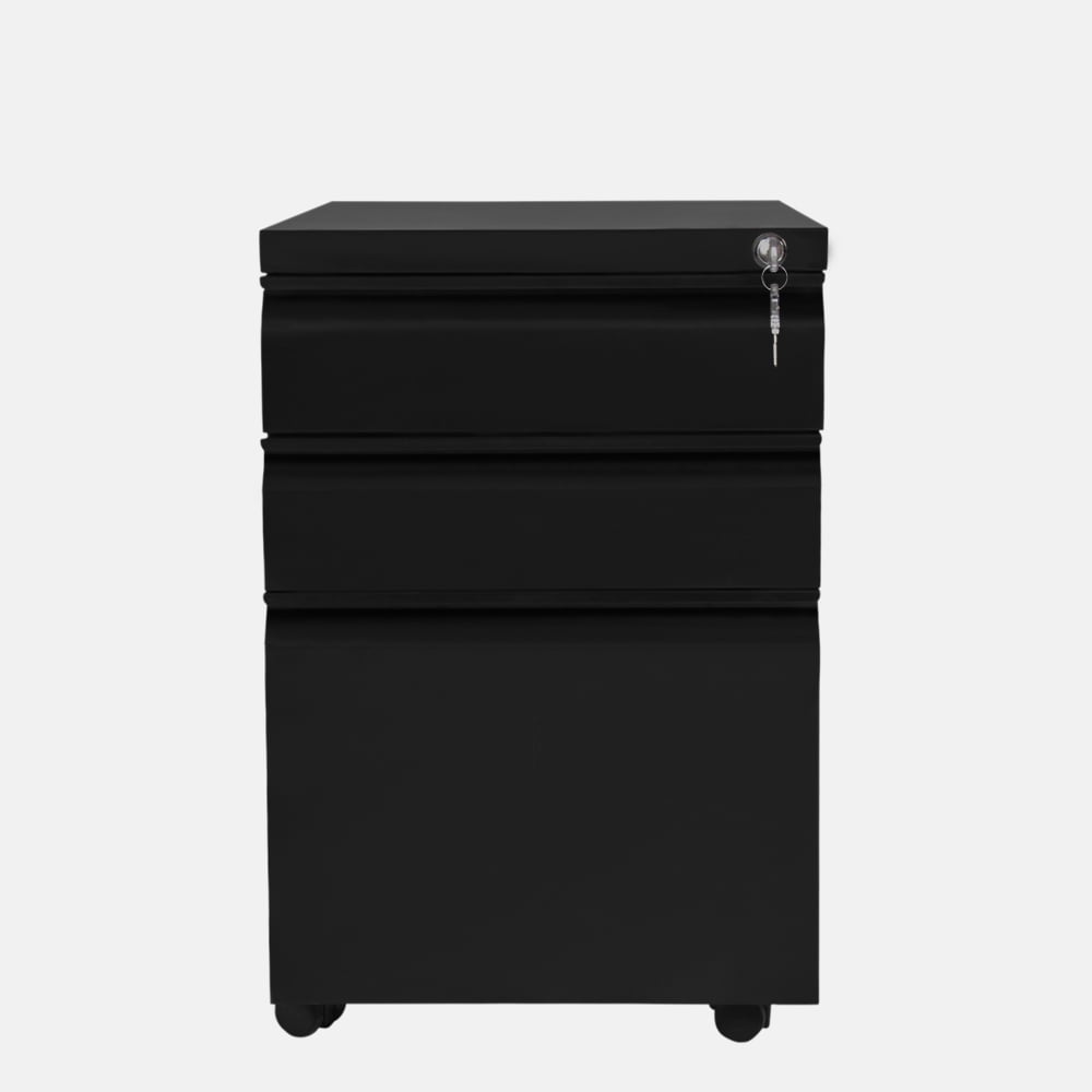 Kepooman Mobile Filing Cabinet, Metal Filing Cabinet with Lock and 3 Drawers, Letter/legal Size, Black Kepooman Mobile Filing Cabinet, Metal Filing Cabinet with Lock and 3 Drawers, Letter/legal Size, Black