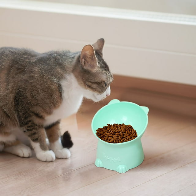 Comedero Elevado E Inclinado para Gatos, Apto para Gatos y Perros Pequeños.