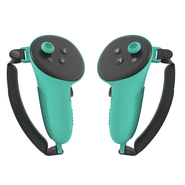 Cateissary 2x cubierta de agarre de controlador de ajuste ajustable y seguro para Meta Quest 3 conveniente y práctico Premium Videojuegos y accesorios Verde claro