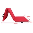 thumbnail image 2 of Estera de Ejercicio Plegable de Tres Pliegues Almohadilla de Protección Del Piso Gimnasio Estera de Plegable para Entrenamiento de Es Cuero PU rojo, 2 of 8