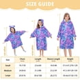 thumbnail image 4 of FORMRS Wearable Blanket Hoodie with Sleeves for Kids Cozy Flannel Sweatshirt, Purple Starfish Pattern, 4 of 7
