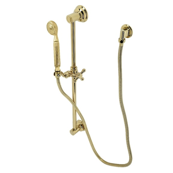 Kingston Brass KAK3422W2 Made to Match Shower System with Slide/Grab Bar and Hand Shower, Polished Brass