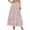 A Pink, variant on Womens Dresses Plus Size Ndbuld Womens Summer Fashion Printed Elastic Waist Drawstring Double Pocket Skirt A-line Half Length Skirt Green XXL