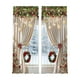 thumbnail image 1 of Cortinas decorativas con estampado navideño para exteriores, con forma de corona de bolas navideñas y lazos de champn., 1 of 3