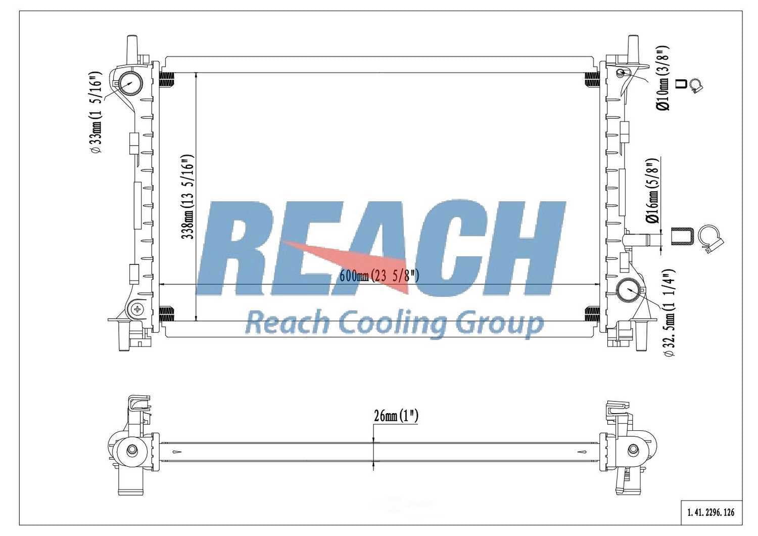 Reach Cooling 41-2296 Radiator