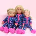thumbnail image 5 of Sophia's One-Piece Winter Print Pajamas and Fluffy Slippers for 14.5" Dolls, Blue/Hot Pink, 5 of 5