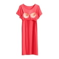 thumbnail image 3 of Besolor Chemises de Nuit Grande Taille pour Femmes Été Confortables à Manches Courtes Col Ras du Cou Vêtements de Nuit Chemises de Sommeil Robe de Nuit, 3 of 5
