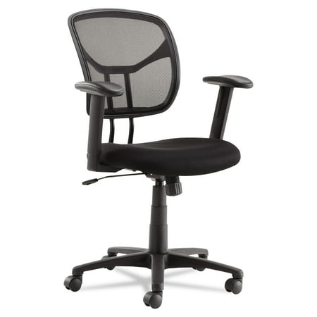 OIF Swivel/Tilt Mesh Task Chair, Height Adjustable T-Bar Arms, Black/Chrome