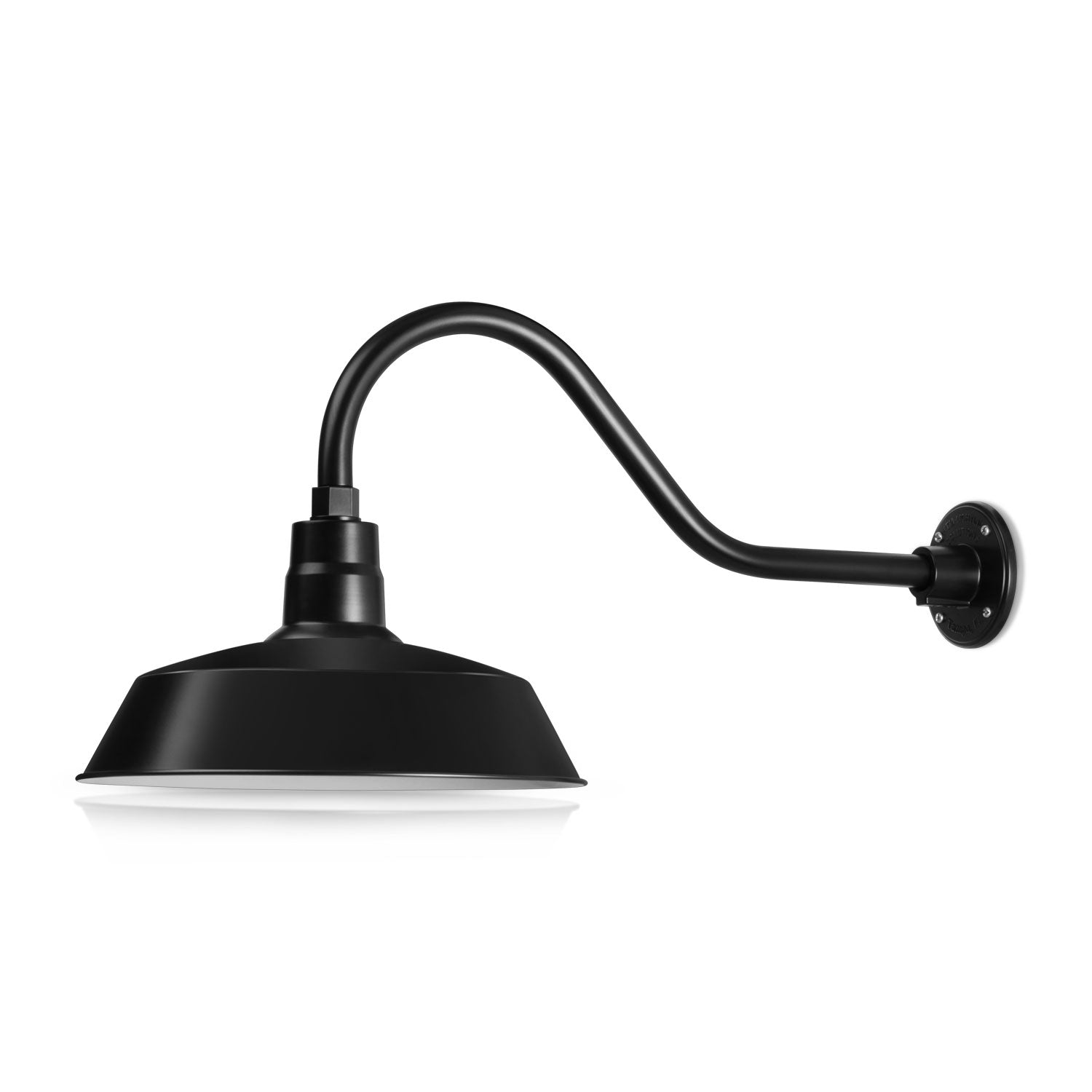 14in. Satin Black Outdoor Gooseneck Barn Light Fixture With 22in. Long  Extension Arm Wall Sconce Farmhouse, Vintage, Antique Style UL Listed  9W 900lm A19 LED Bulb (5000K Cool White)