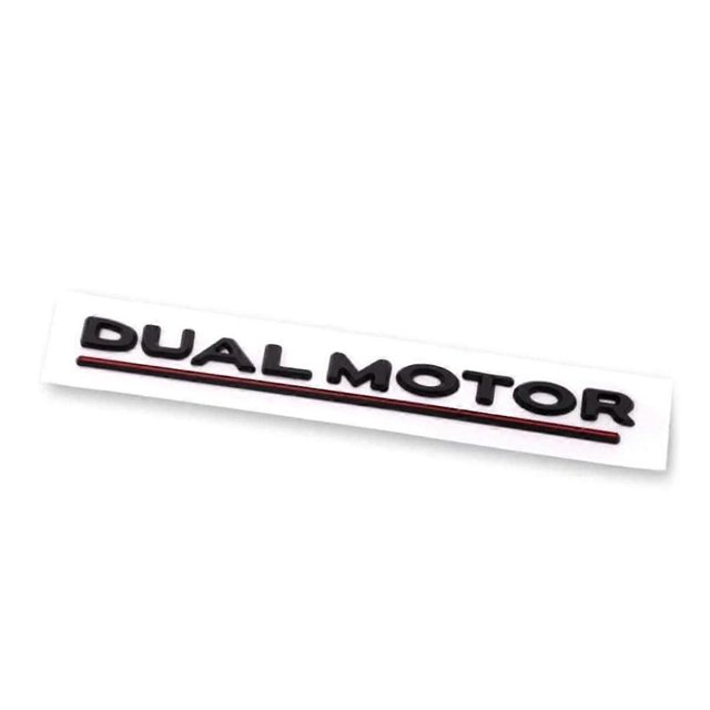 Emblema de motor dual Yashi insignia adhesiva 3D negro y rojo para Modelo 3 YXS