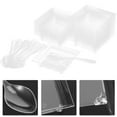 thumbnail image 6 of FOMIYES Clear Plastic Dessert Plates and Spoons Set, 100 Pieces Transparent Disposable Sweet Serving Dishware for Home, 6 of 7
