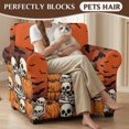 thumbnail image 4 of Chririnla Halloween Skull Pumpkin Print 2 Piece Separate Cushion Cover for Living Room Bedroom Dustproof Stretch Couch Covers Armchair Slipcover Spandex Sofa Couch Cover, 4 of 8
