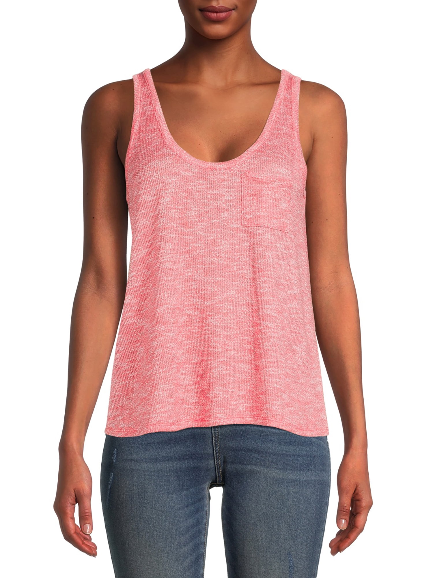Time and Tru Women's Scoop Neck Relaxed Fit Tank Top