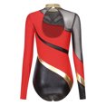 thumbnail image 3 of iiniim Womens Mock Neck Gymnastic Leotard Rhinestone Ballet Dance Unitard A Red L, 3 of 7