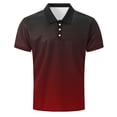 thumbnail image 4 of VgaVtl Summer Mens Polo Shirts Short Sleeve Golf Leisure Workout Collared Gradient Color Button Mens Tops, 4 of 5
