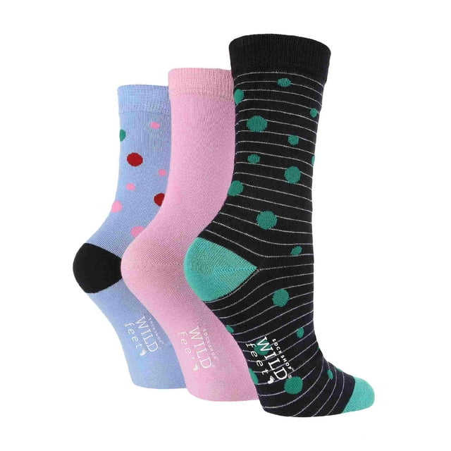 Sock Shop Wildfeet - 3 Pair Womens Patterned Bamboo Socks