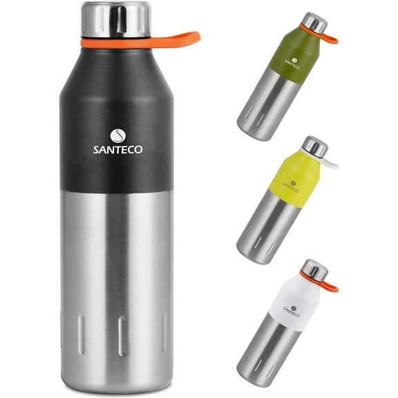 Santeco Stainless Steel Kola Water Bottle 17 fl oz, Black