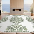 thumbnail image 2 of Design&I 2'x3' Washable Throw Rug Low Profile Daily Traffic Ready Accent Sage Cream Farmhouse Botanical Sprig Gentle Framing Bathroom for Hallway, Laundry Room, 2 of 7