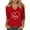 Red|Heart, variant on Women's Plus Size 3/4 Sleeve T-Shirts with Prints Loose Fit Casual V Neck Graphic Tee Tshirts for Women Trendy (XL, Blue)