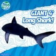 thumbnail image 4 of Real Planet 51.5" Blue Great White Shark Realistic Stuffed Animal, Marine Sea Life Plush Toy & STEM Learning Gift for Birthday Boys & Girls, 4 of 6