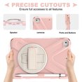 thumbnail image 4 of Shockproof Case Compatible with iPad Mini 5/4/3/2/1 Tablet (7.9 Inch) - Drop Proof Protective Back Cover Case with Kickstand /Rotating Hand Strap /Pencil Holder, Durable Silicone Rugged Case (Pink), 4 of 8