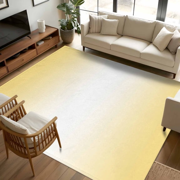 8x10 Area Rugs Yellow Ombre Non-Skid Rubber Backing Large Rectangle Rugs - Living Room Bedroom Home Office, Modern Gradient Abstract Art Indoor Floor Mat Carpets Washable Rug