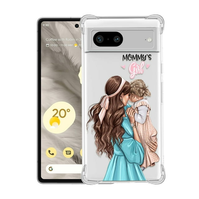 1pc Phone Case With Super Mom Popular Pattern Transparent Four-corner Anti-drop Phone Case For Google 7PRO/7A/7/6PRO/6A/6