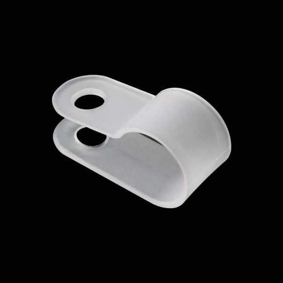 100 PACK R-Type Clip Cable Fastener Nylon White 3/8" Organizer Cord Wire Clamps