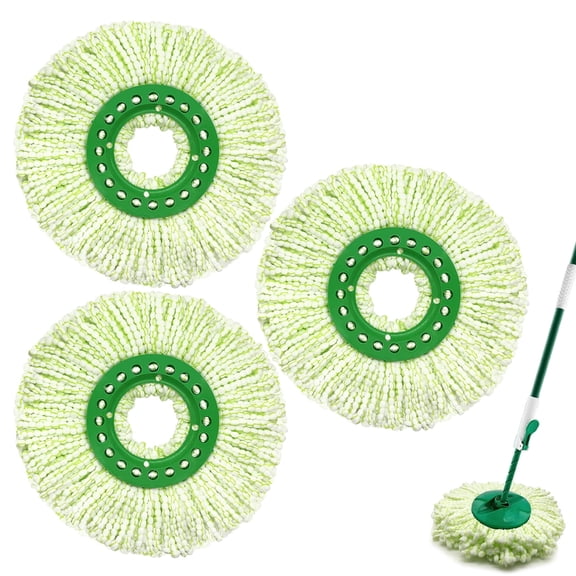 3 Pack Microfiber Spin Mop Refills, Compatible with Libman Tornado System, Washable Replacement Heads for Hardwood Tile Laminate Floors