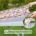 thumbnail image 6 of White Butterfly Flower Pattern Square Fitted Tablecloth with Elastic Edge,Square Table Cover,Washable Elastic Table Cover for Home Kitchen Party Decor 36"x36", 6 of 6