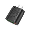 thumbnail image 2 of Cargador de viaje para teléfono Adaptador de carga rápida de 4 puertos Adaptador de corriente USB para teléfono de mesa 5V 3A, Negro, Enchufe de EE. UU. Advancent  EL000302-03, 2 of 2