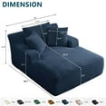 thumbnail image 2 of Aukfa 66" Oversized Chaise Lounge Indoor Chair Boneless Couch for Living Room, 3Pillows, Blue, 2 of 9