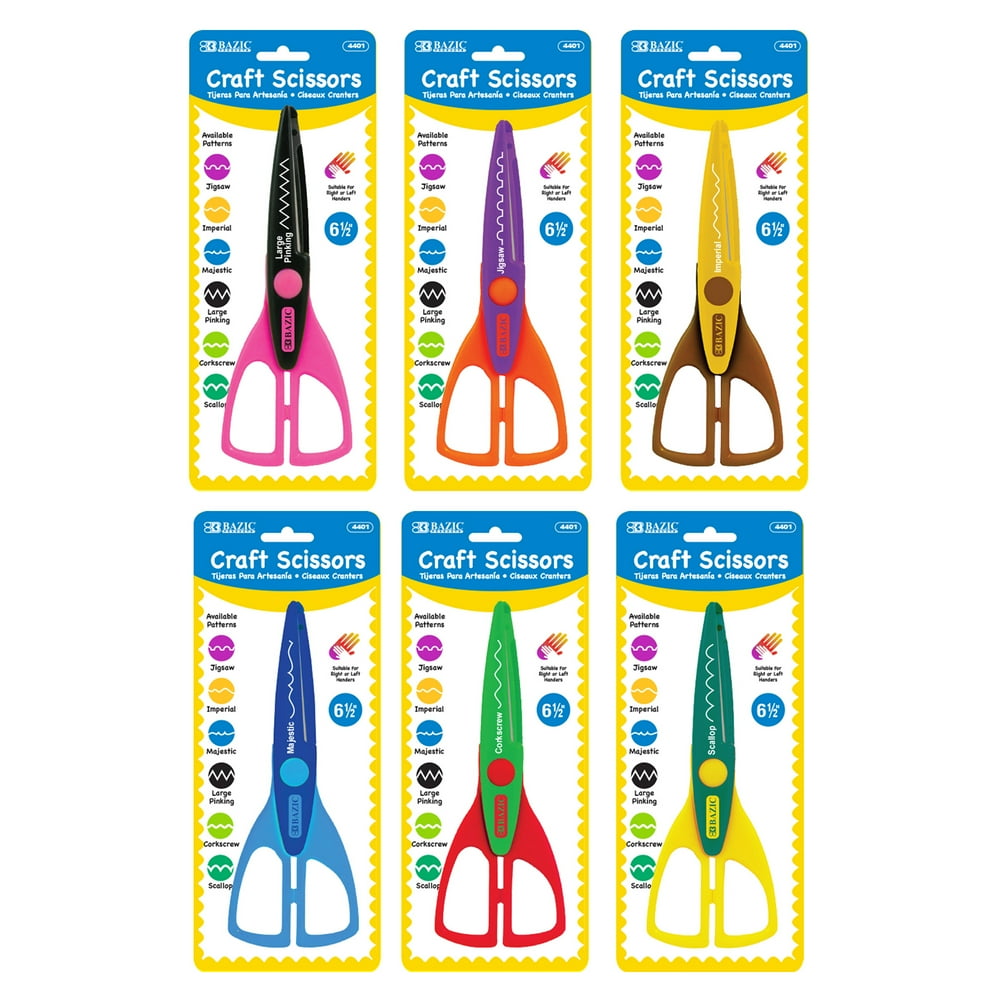 BAZIC 6.5" Decorative Paper Edge Scissor Set, Craft Scissors for