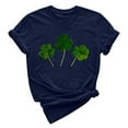 thumbnail image 2 of LSLJS T-Shirt à Col Rond de la Saint-Patrick à Imprimé Quatre Feuilles à Manches Courtes Décontracté Ample Haut à Manches Courtes Haut/chemise à Manches Courtes à Col Rond, Cadeaux pour Femmes, 2 of 4