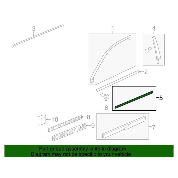 GM 19259495 Moldingfrt S/D Ctr
