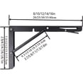 thumbnail image 3 of Folding Shelf Brackets, Heavy Duty Wall Mounted Collapsible L Bracket, 8 Inch Metal Hinge for Workbench or BBQ 2PCS, 3 of 8