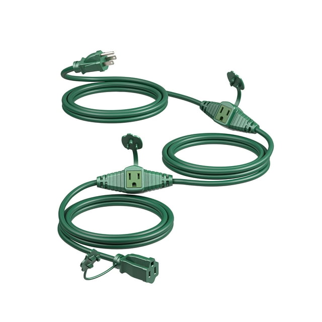 Cable de extensión para exteriores DEWENWILS de 25 pies y 3 enchufes con certificación UL