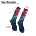 thumbnail image 2 of JUNZAN Cosmic Paint Swirl Pattern Fun Novelty Knee Warmer High Socks, 2 of 6
