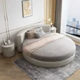 thumbnail image 2 of Camas redondas de diseño Simple, tamaño King y Queen, cama redonda doble moderna de lujo para adultos, muebles para dormitorio de Hotel y hogar, 2 of 3