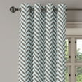 thumbnail image 2 of Ambesonne Aqua Grommet Curtain, Sketchy Chevron Zig Zag, 50" x 120", Sky Blue and Brown, 2 of 6