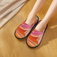 thumbnail image 6 of Sigee Orange Flower Psychedelic for Cozy Furry Slippers Super Soft Indoor and Outdoor Use, Non-Slip Sole Slip On House Slippers-Medium, 6 of 8