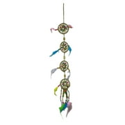 King Max Boho Feathers Wood Beaded 4 Tier Jute Rope Dream Catcher