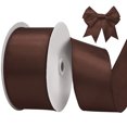thumbnail image 2 of 2.5 Inch Satin wired ribbon – Premium Lux Finish for Gift Wrapping, Wedding Decor, Christmas Tree, Bow Making & Floral Bouquets Brown, 2 of 8