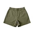thumbnail image 5 of Glisme Women Shorts Solid Color Zip Front with Pockets Summer Soft Shorts for Women Size S Green, 5 of 7