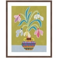 thumbnail image 4 of Kate and Laurel Framed Wall Art Print 'Snowdrops the January Birth Flower' by Rachel Lee, 34 x 42, Florence Medium Brown Frame, Modern Contemporary, Abstract, Flowers Art for Wall Decor, 4 of 7