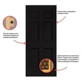 thumbnail image 3 of puerta de tambor 6 paneles chocolate 70 x 213 cm, 3 of 8