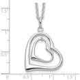 thumbnail image 4 of Sterling Silver Double Heart Necklace Made In India qh4974-18, 4 of 6