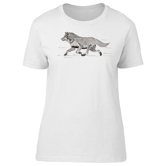 Running Wolf Hand Drawn T-Shirt Men -Image by Shutterstock, Male 3X-Large