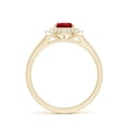 thumbnail image 2 of ANGARA Lab Grown Pear-Shaped Ruby Double Halo Engagement Ring in 14K Yellow Gold for Women (Size-7x5mm) | July Birthstone, Birthday, Anniversary, Jewelry Gift for Women | Lab Grown Ruby Ring, 2 of 8
