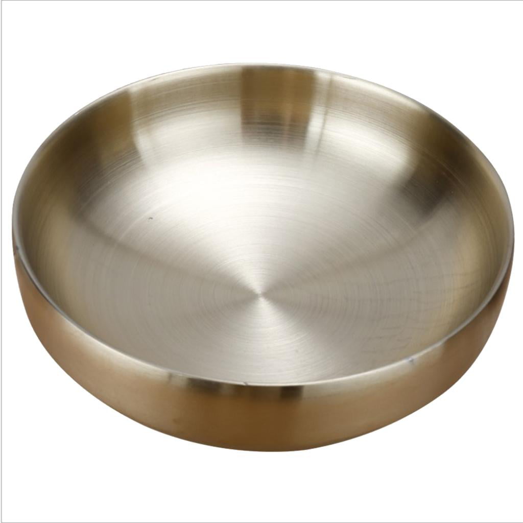 Korean Metal Bowl For Noodle Udon Ramen Bibimbab Dish Dinnerware Silver/Gold 